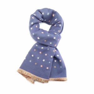 Reversible Stars Scarf - Gentle Indigo